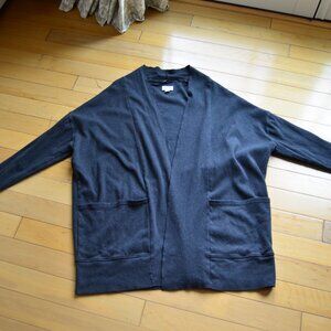 Pact Women’s Size XL/XXL Gray Organic Cotton Open Front Cardigan Pockets